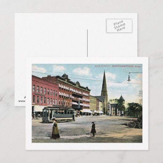 Main Street, Northampton, Massachusetts  Briefkaart (Voorkant / Achterkant)