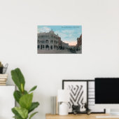 Main Street Scene met Horse Carriages en Poster (Thuiskantoor)