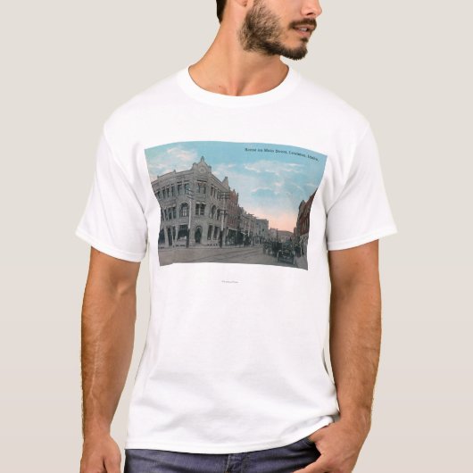 Main Street Scene met Horse Carriages en T-shirt (Voorkant)