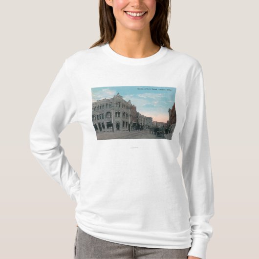 Main Street Scene met Horse Carriages en T-shirt (Voorkant)