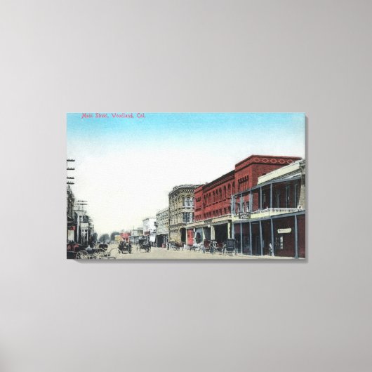 Main Street SceneWoodland, CA Canvas Afdruk (Voorkant)