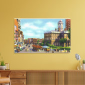 Main Street Uitzicht of State Street & Old State Canvas Afdruk (Insitu (Woonkamer))