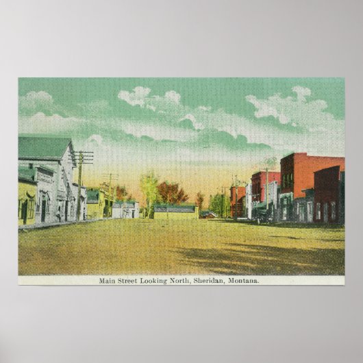 Main Street Zoekend NorthSheridan, MT Poster (Voorkant)