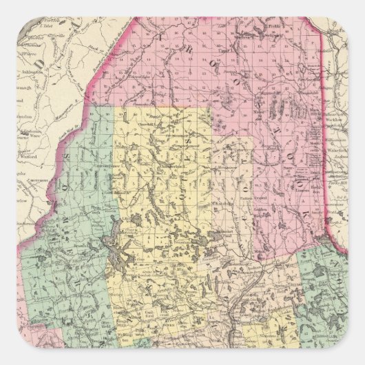 Maine 14 vierkante sticker (Voorkant)