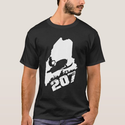 Maine 207 State Sneeuwscooter T-shirt (Voorkant)