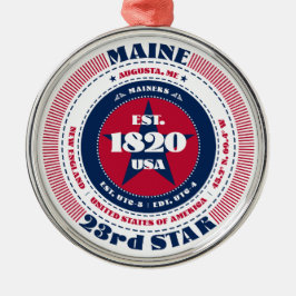 Maine 23e staat kerstversiering metalen ornament