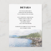 Maine Acadia Coastal Pine Forest Wedding Details Informatiekaartje (Voorkant)