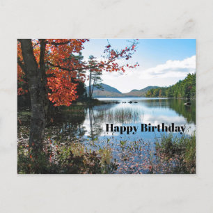 Maine Acadia Meren Landschap Foto Verjaardag Briefkaart