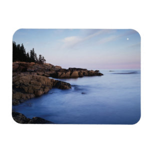Maine, Acadia National Park, Maan ondergaand Magneet