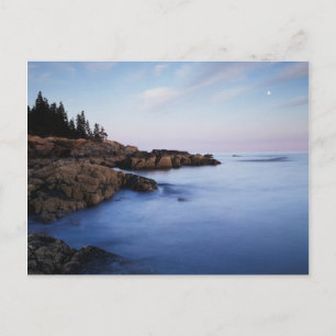 Maine, Acadia National Park, Moonset Briefkaart