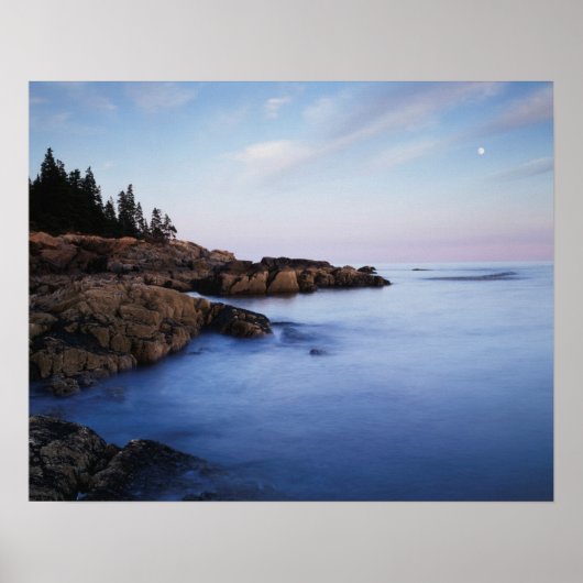 Maine, Acadia National Park, Moonset Poster (Voorkant)