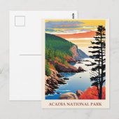 Maine Acadia National Park Travel Briefkaart (Voorkant / Achterkant)