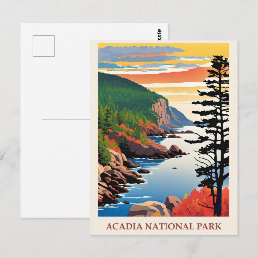 Maine  Acadia National Park Travel Briefkaart (Voorkant / Achterkant)