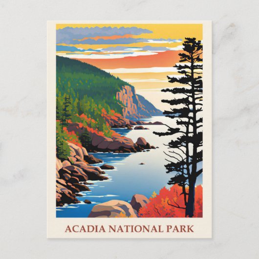 Maine Acadia National Park Travel Briefkaart (Voorkant)