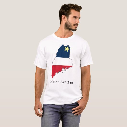 Maine Acadian met tekst T-shirt (Voorkant volledig)