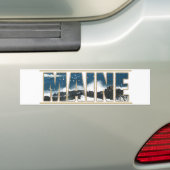 Maine Afbeelding Text - Waves Crashing Bumpersticker (Op auto)