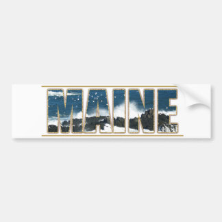 Maine Afbeelding Text - Waves Crashing Bumpersticker