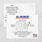 Maine American staat op een kaart en nuttige infor (Voorkant / Achterkant)
