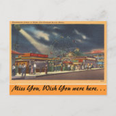 Maine, Amusements, Old Orchard Beach, Night uitzic Briefkaart (Voorkant)