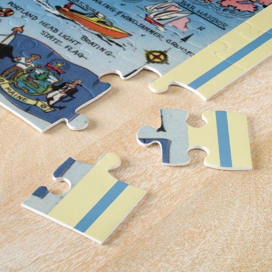 Maine Ansichtkaart Kaart Legpuzzel (Zijkant)