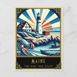 Maine | Art. Deco Briefkaart