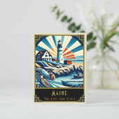 Maine | Art. Deco Briefkaart (Staand voorkant)