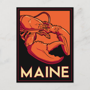 Maine Art Deco Travel Poster Briefkaart