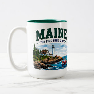 Maine Atlantische Kust Escape Tweekleurige Koffiemok