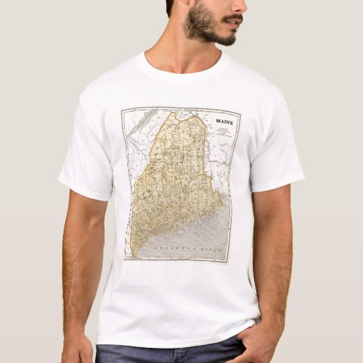 Maine Atlas Map T-shirt (Voorkant)