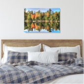 Maine Autumn Herfst Foliage Lake Reflections Canvas Afdruk (Insitu (Slaapkamer))