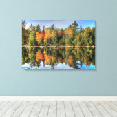 Maine Autumn Herfst Foliage Lake Reflections Canvas Afdruk (Insitu (Houten vloer))