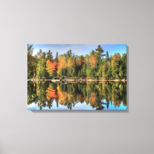 Maine Autumn Herfst Foliage Lake Reflections Canvas Afdruk (Voorkant)