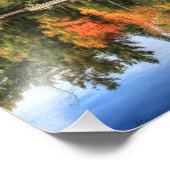 Maine Autumn Herfst Foliage Lake Reflections Foto Afdruk (Hoek)