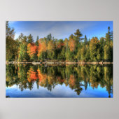 Maine Autumn Herfst Foliage Lake Reflections Poster (Voorkant)