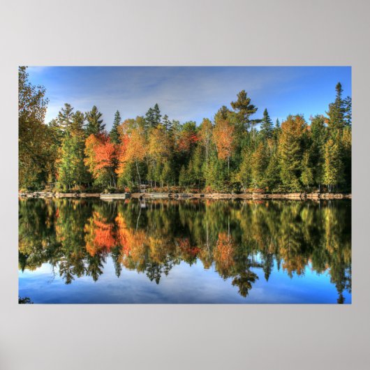 Maine Autumn Herfst Foliage Lake Reflections Poster (Voorkant)