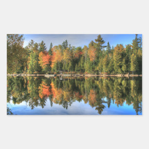 Maine Autumn Herfst Foliage Lake Reflections Rechthoekige Sticker