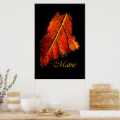 Maine Autumn Oranje Leaf | Maine Herfst Foliage Poster (Keuken)