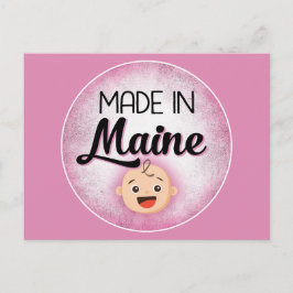 Maine Baby Funny Pink New Girl Briefkaart