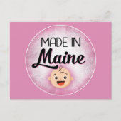 Maine Baby Funny Pink New Girl Briefkaart (Voorkant)