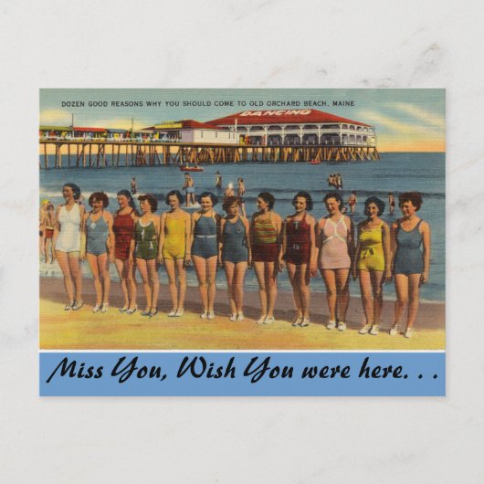 Maine, badschoonheid, ouwe Orchard Beach Briefkaart (Voorkant)