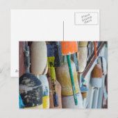 Maine, Bar Harbour. Kleurrijke kreeftenvangboeien Briefkaart (Voorkant / Achterkant)