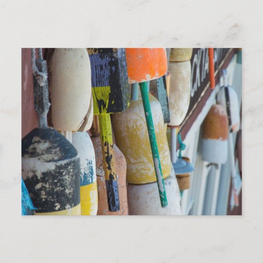 Maine, Bar Harbour. Kleurrijke kreeftenvangboeien Briefkaart (Voorkant)