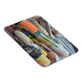 Maine, Bar Harbour. Kleurrijke kreeftenvangboeien Magneet (Rechterzijde)