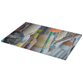 Maine, Bar Harbour. Kleurrijke kreeftenvangboeien Snijplank (Hoek)