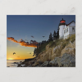 Maine Bass Harbor Lighthouse Foto Briefkaart