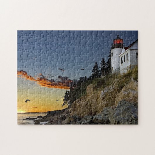 Maine Bass Harbor Lighthouse Foto Legpuzzel (Horizontaal)