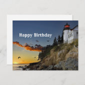 Maine Bass Harbor Lighthouse Foto Verjaardag Briefkaart (Voorkant / Achterkant)
