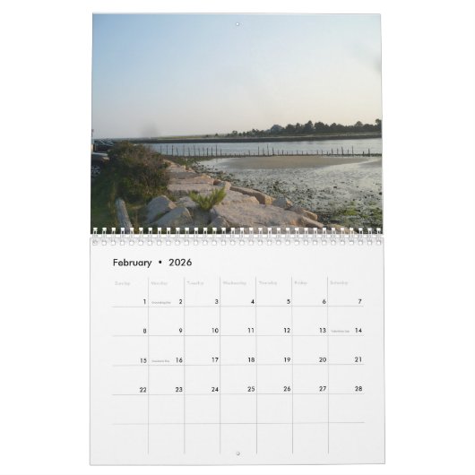 Maine Beach 12 maanden Kalender (Feb 2026)