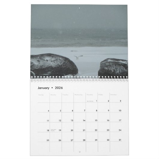 Maine Beach 12 maanden Kalender (Jan 2026)