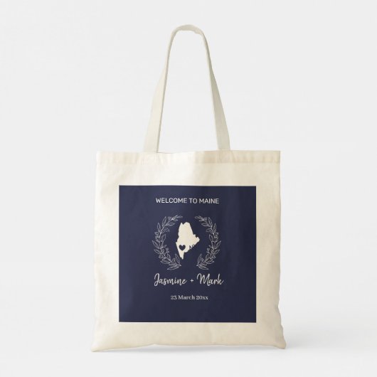 Maine Bestemming Trouw Welkom Tote Bag (Achterkant)